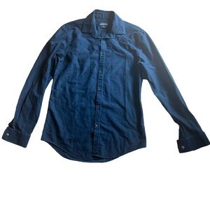 ZARA MAN Slim Fit Button-Up Shirt Men's Size Medium  Black Long Sleeve Collared